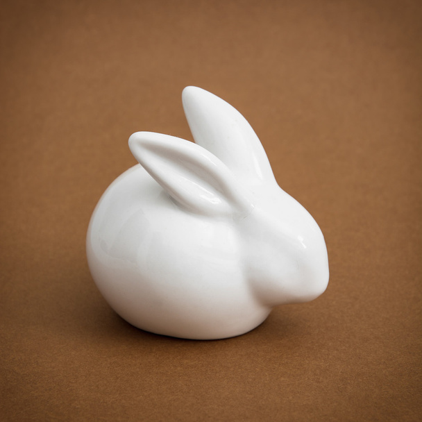 White ceramic easter bunny - Фото, изображение