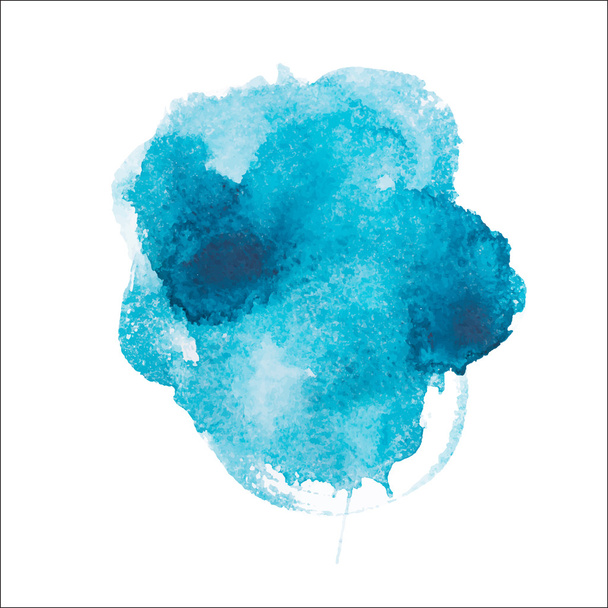 abstrakte Aquarell-Aquarell von Hand gezeichnet blaue Kunstfarbe auf weißem Hintergrund Vektor-Illustration - Vektor, Bild