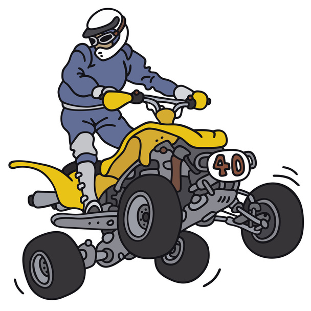Rider on the all terrain vehicle - Vector, Image