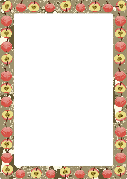 Frame with apples - Διάνυσμα, εικόνα
