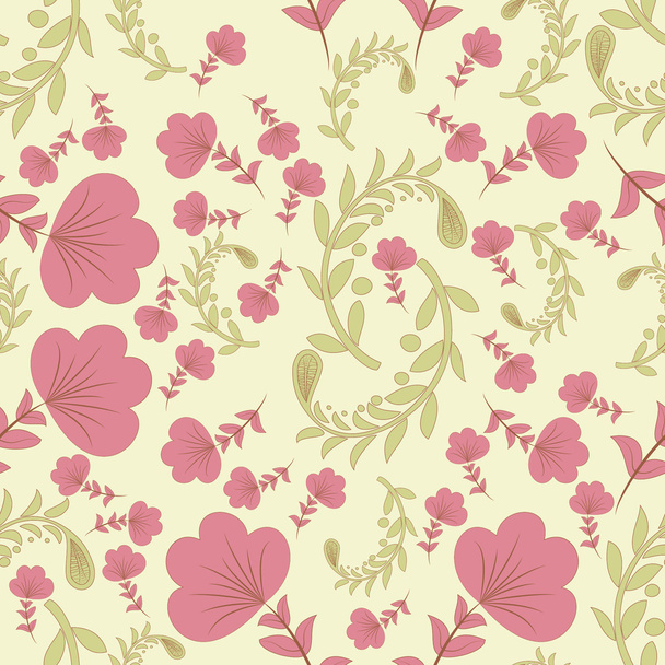 Seamless abstract floral background - Vector, Image