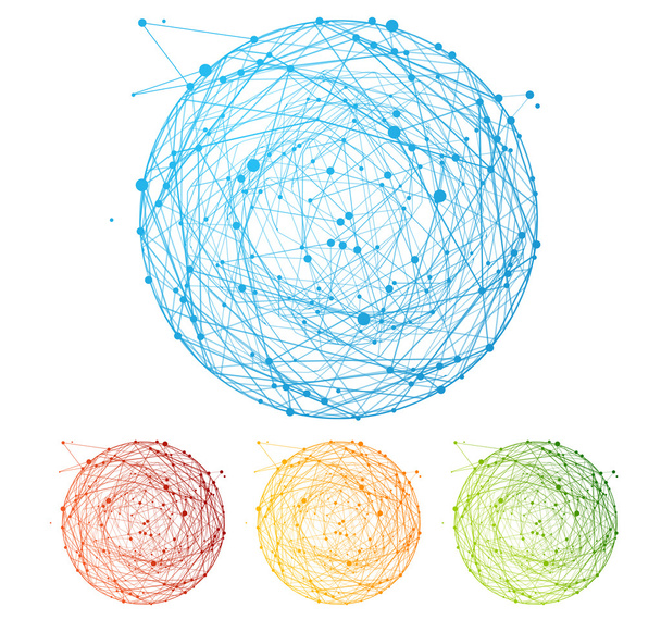 Vector abstract colorful sphere set. Flat Design - Вектор,изображение