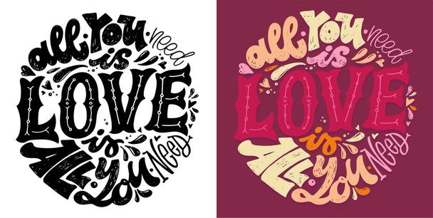 Cute hand drawn doodle lettering postcard. T-shirt design, bag print, mug print. - Vector, Image