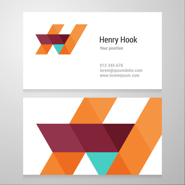 現代文字 H のビジネス カード テンプレート - ベクター画像