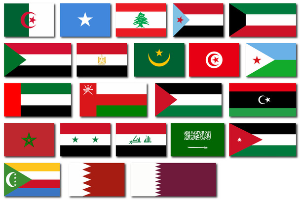 Flags of the Arab League - Vetor, Imagem