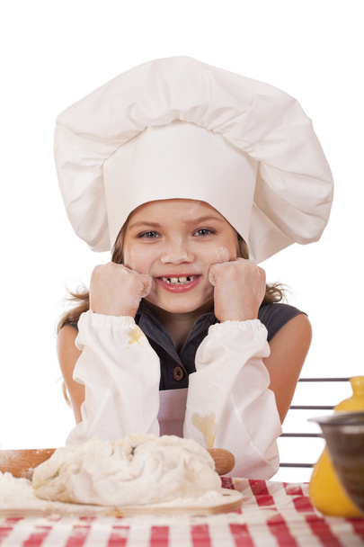 Beautiful little baby dressed as a cook - Photo, image