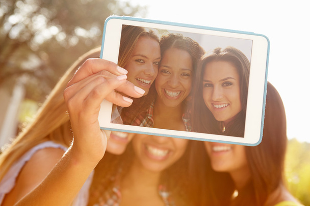 Friends Taking Selfie With Digital Tablet - Valokuva, kuva