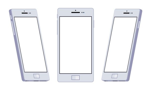 Обычный белый смартфон
 - Вектор,изображение