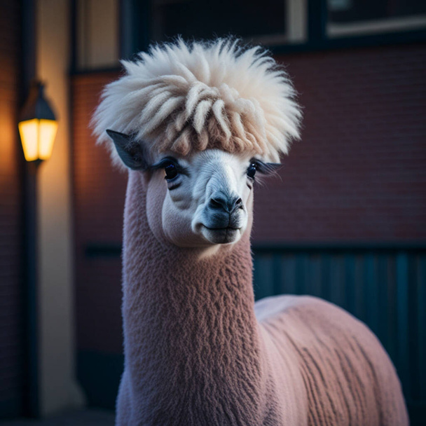 Vicces alpaca fotózás, generatív ai - Fotó, kép