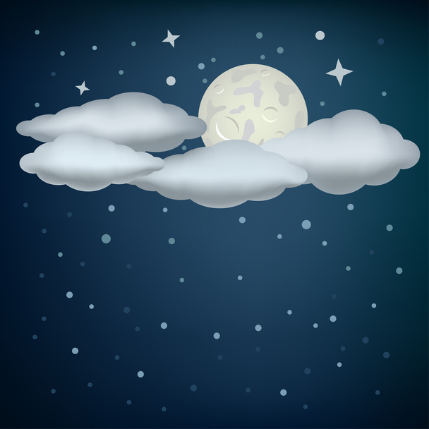 Clouds and moon - Вектор,изображение