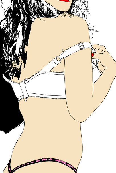 Mujer en sujetador blanco
 - Foto, Imagen