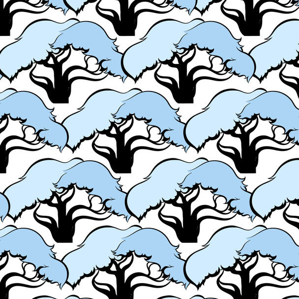 Cute tree forest seamless pattern background. - Vector, Image