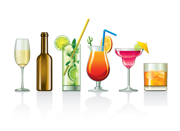 Illustration - ensemble cocktail
 - Vecteur, image