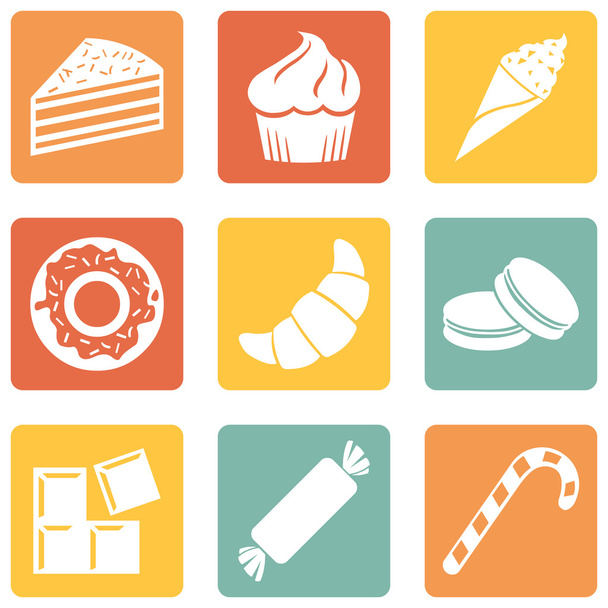 Serie di icone del dessert
 - Vettoriali, immagini
