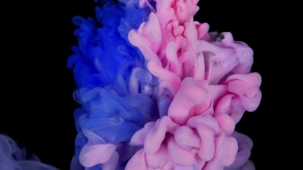 アクリルペイントの鮮やかなカラフルな紫色のブルーとピンクの抽象概念のためのドロップモーションテクスチャの背景 - 映像、動画