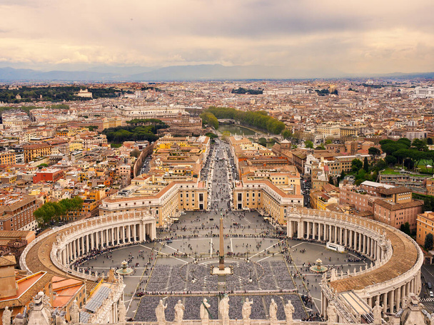 Aerial day view of Saint Peters Square in Vatican stock photo  - Photo, Image