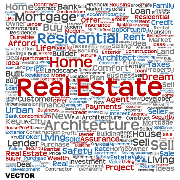 real estate word cloud - Vector, Image