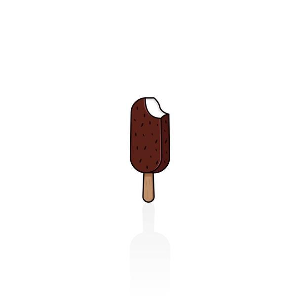 Кусочки шоколадного мороженого на векторной графике - Вектор,изображение