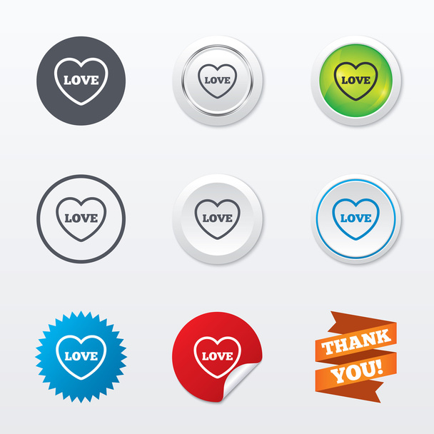 Heart sign icons - Vector, Image