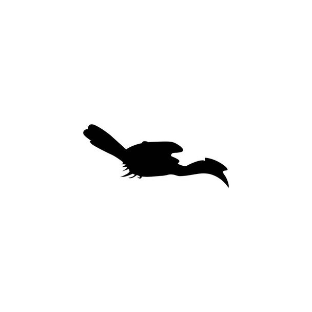 Uçan Boynuz Kuş silueti. Sanat Illustration, Logo Gram, Website, Pictogram veya Grafik Tasarım Elementi için kullanılabilir. Vektör İllüstrasyonu - Vektör, Görsel