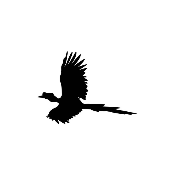 Létající silueta velkého rohového ptáka. Lze použít pro Art Illustration, Logo Gram, Webové stránky, Pictogram nebo Grafický Design Element. Vektorová ilustrace - Vektor, obrázek