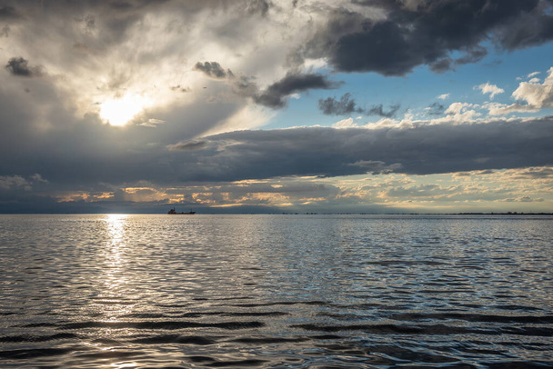 Aegean Sea seen from waterfront in Thessaloniki city, Greece - Photo, Image