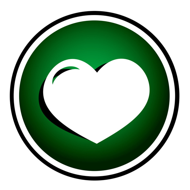 Human organ. Heart - green round icon - Vektori, kuva