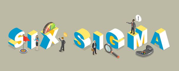 3D Isometric Flat Vector Illustration of Six Sigma, Continuous Improvement Methodology - Vector, Image
