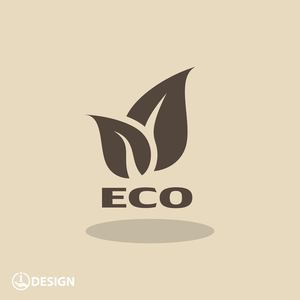 Eco sign with leaves - Vetor, Imagem