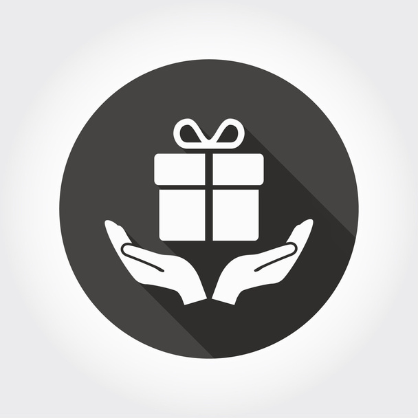 Pictograph of gift in hands - Vector, Image