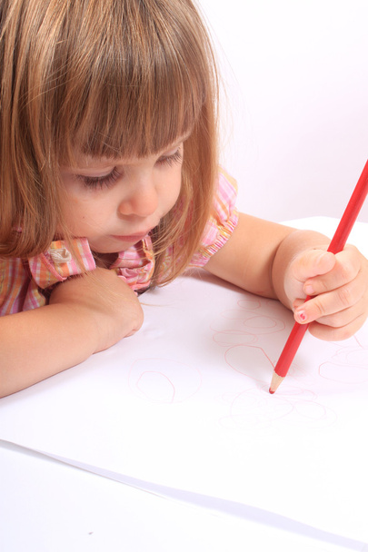 Little girl drawing pictures - Fotó, kép