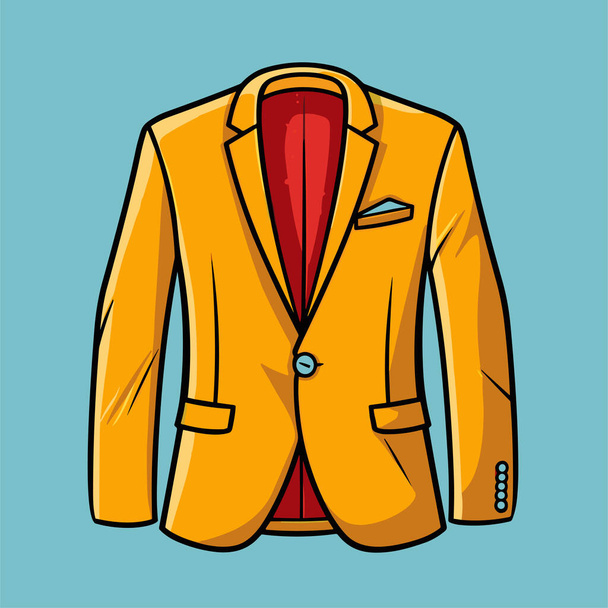 Světlé barvy oblek sako ikona v kresleném stylu izolované na neutrálním pozadí. Vektorová ilustrace - Vektor, obrázek