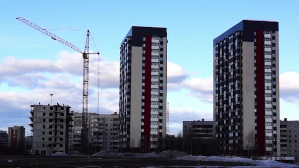 Construction of new high-rise building in city - Footage, Video