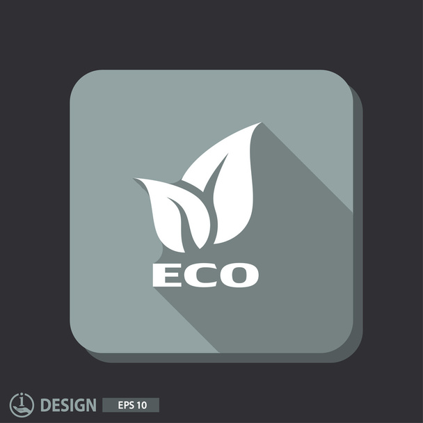 Eco sign with leaves - Вектор,изображение