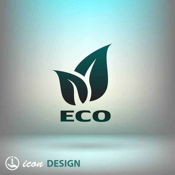 Eco sign with leaves - Vettoriali, immagini
