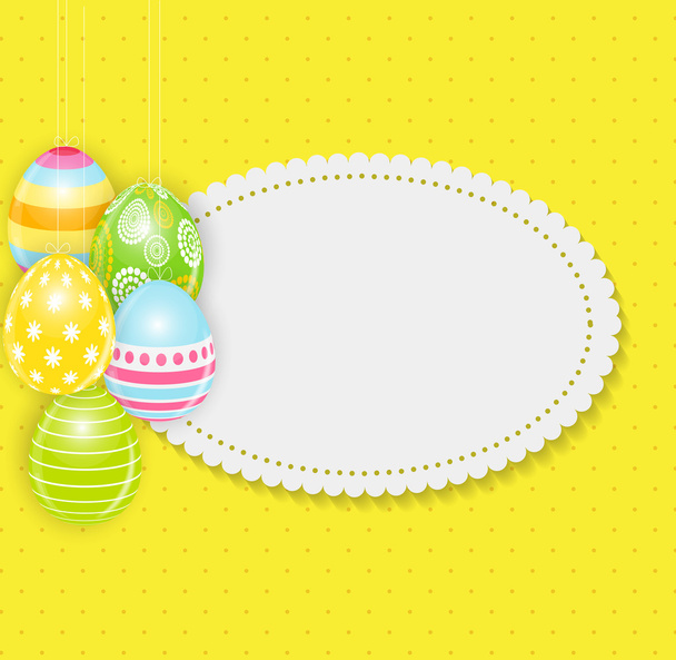 Szép húsvéti tojás háttér vektor illusztráció - Vektor, kép