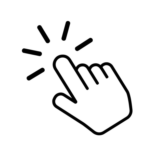 Ilustracja palec ręka kursor ikona dla symbolu kliknij - Wektor, obraz