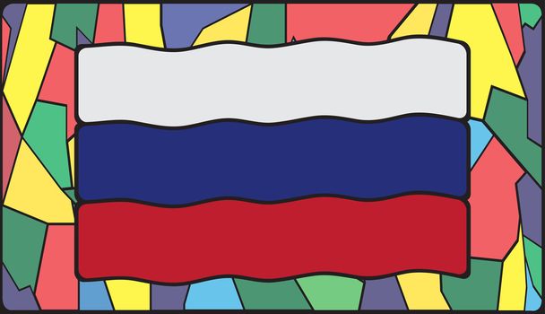 ステンド グラスにロシア国旗 - ベクター画像