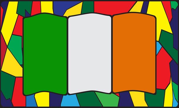 ステンド グラスのアイルランドの旗 - ベクター画像