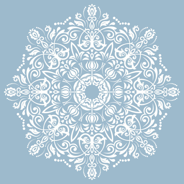 Elegante ornamento vettoriale vintage blu e bianco in stile classico. Astratto ornamento tradizionale con elementi orientali. Modello vintage classico - Vettoriali, immagini