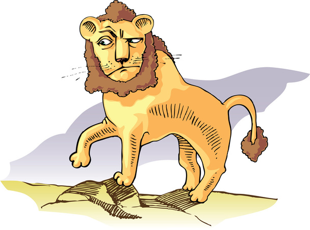 Surprised lion. - Vector, Image