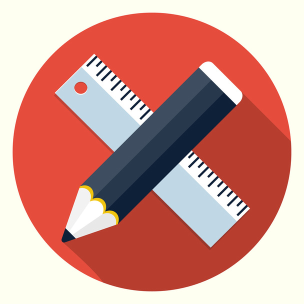 Vector ruler and pencil icon - Vector, afbeelding
