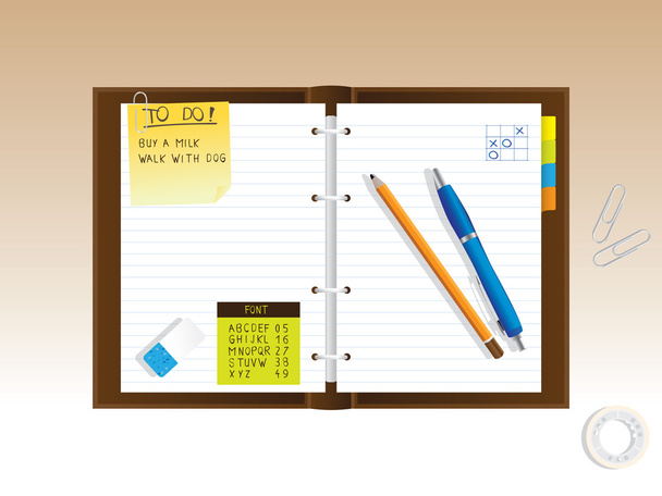Kladblok dagboek - Vector, afbeelding