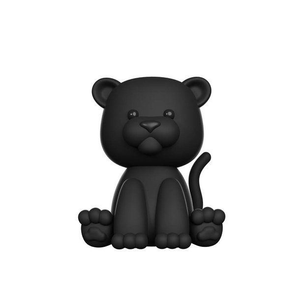 Niedliche 3D-Charakter Black Leopard Toy - Foto, Bild