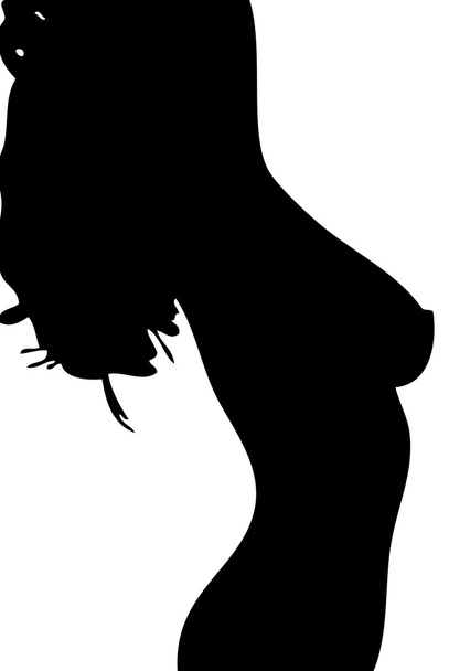 Silhouette du corps d'une femme de profil
 - Photo, image