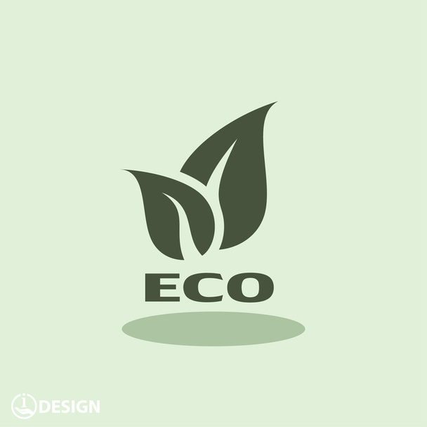 Eco sign with leaves - Vektor, obrázek