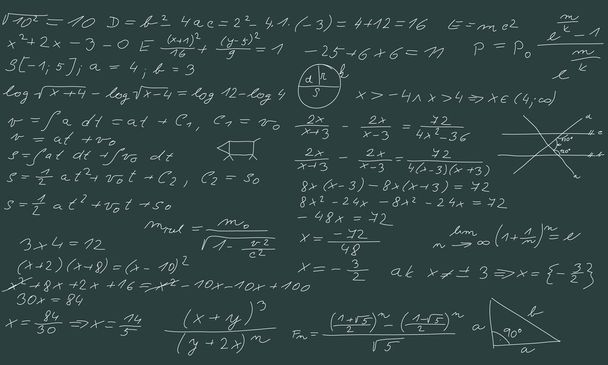 方程式と黒板 - ベクター画像