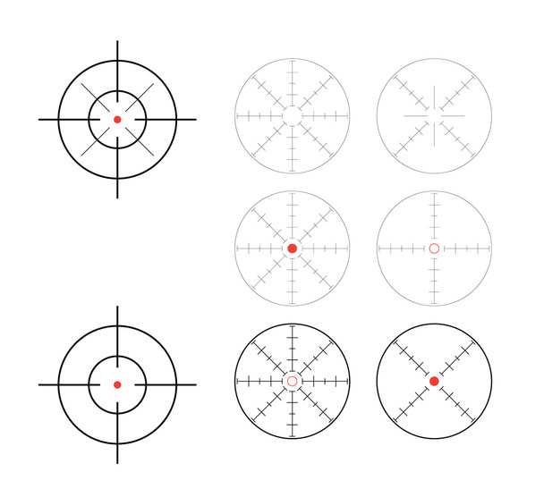 Set of crosshairs - Vector, Image
