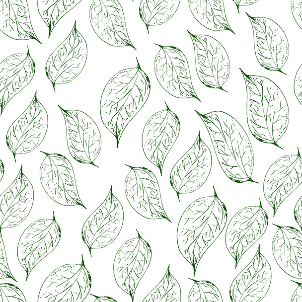 葉植物とのシームレスなパターン - ベクター画像
