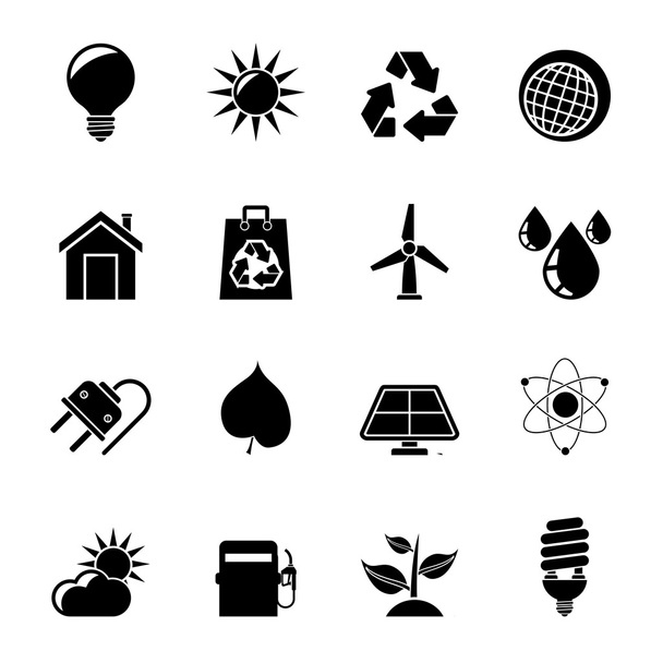 Silhouette Ecology, nature and environment Icons - Vector, Imagen